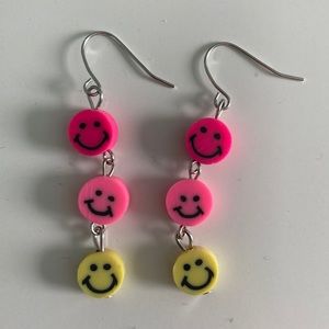 smiley face dangly earrings